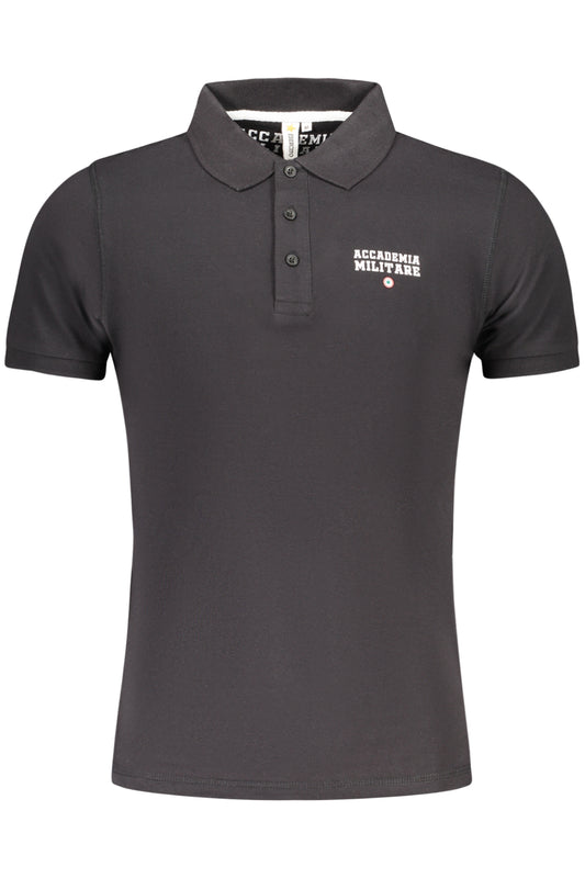 ACCADEMIA MILITARE POLO MANICHE CORTE UOMO NERO