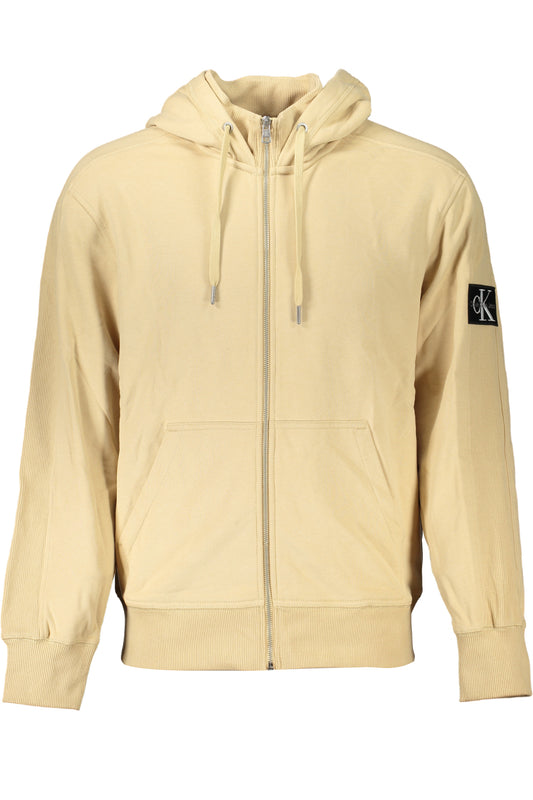 CALVIN KLEIN FELPA CON ZIP UOMO BEIGE