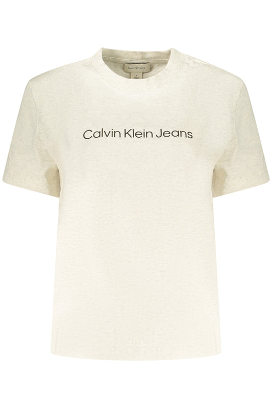 CALVIN KLEIN T-SHIRT MANICHE CORTE DONNA BEIGE