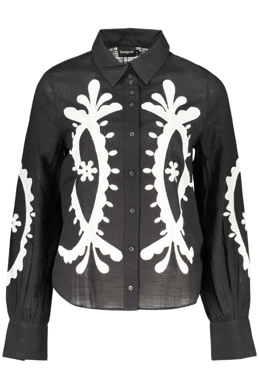 DESIGUAL CAMICIA MANICHE LUNGHE DONNA NERO