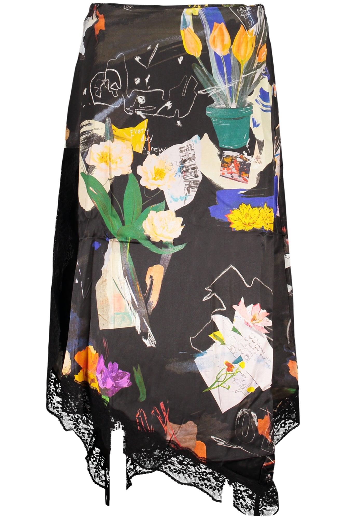 DESIGUAL GONNA LUNGA DONNA NERO
