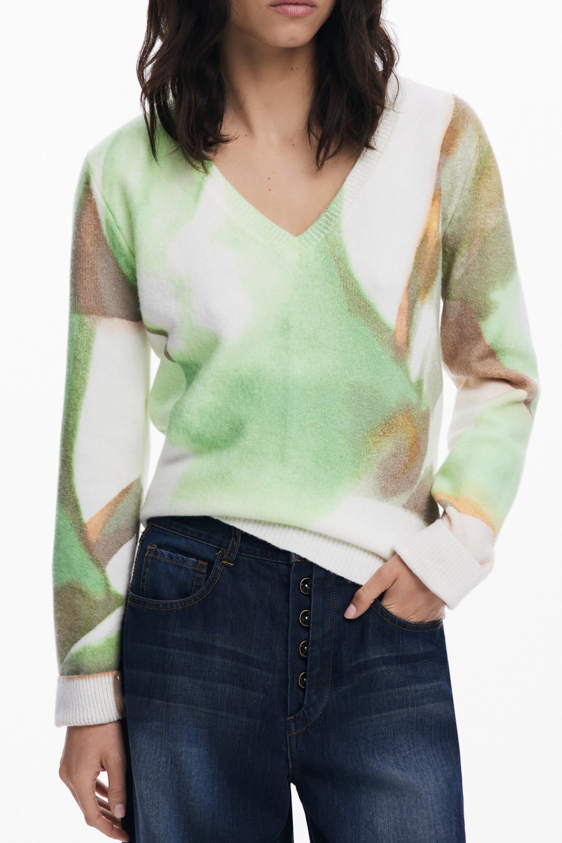 DESIGUAL MAGLIA DONNA VERDE