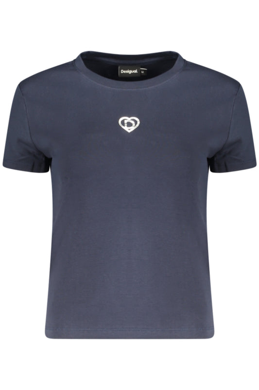 DESIGUAL T-SHIRT MANICHE CORTE DONNA BLU