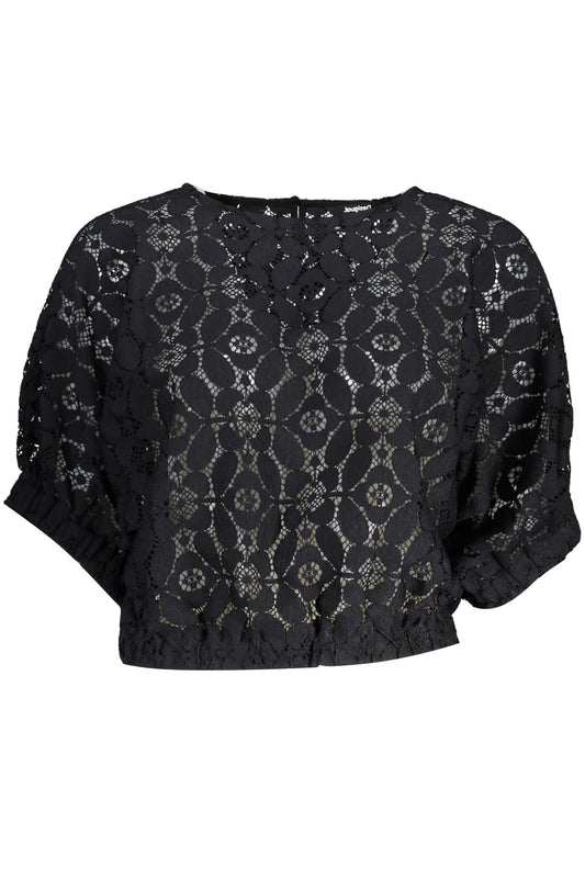 DESIGUAL T-SHIRT MANICHE CORTE DONNA NERO