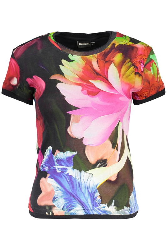 DESIGUAL T-SHIRT MANICHE CORTE DONNA NERO