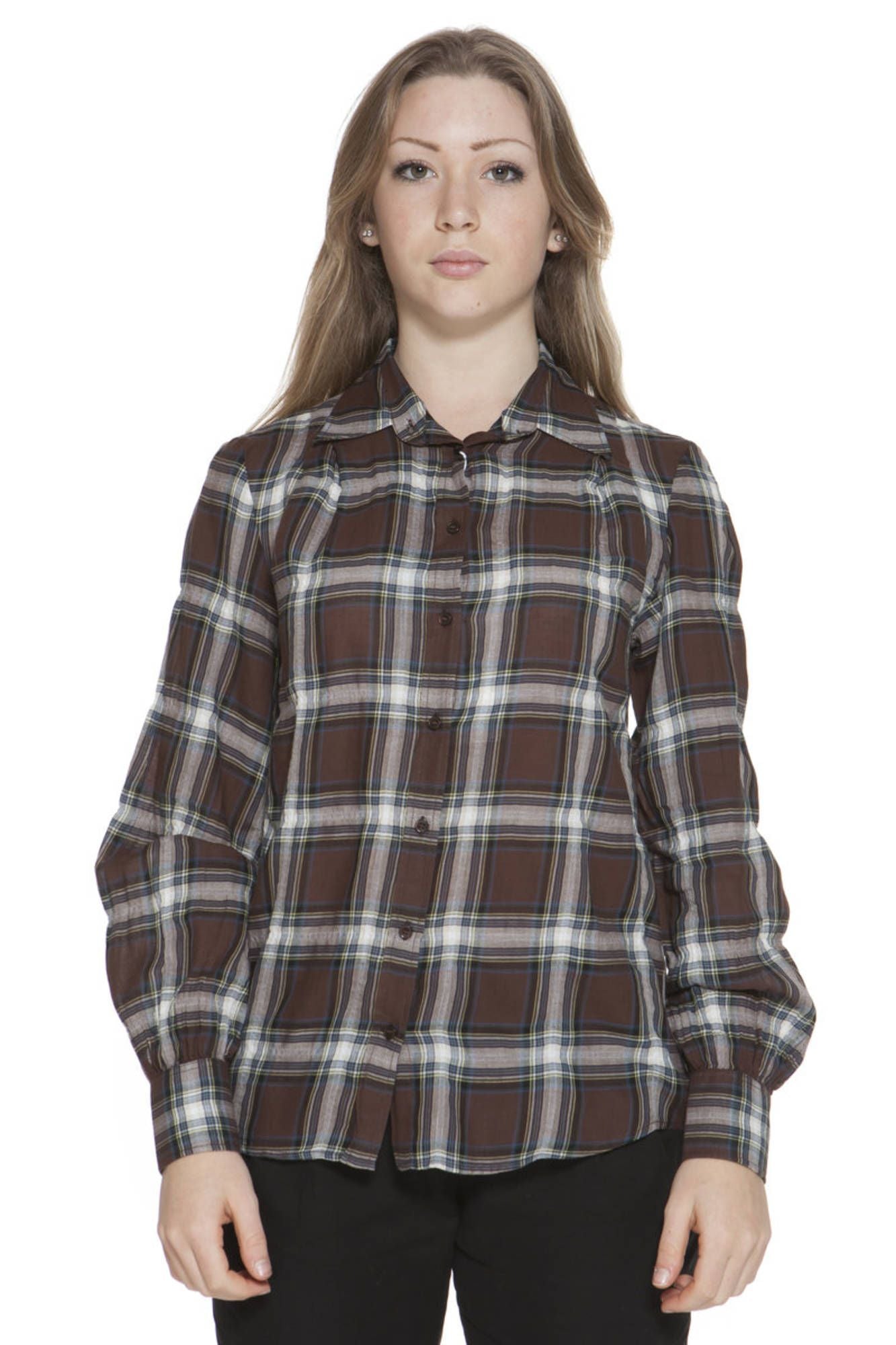 GANT CAMICIA MANICHE LUNGHE DONNA MARRONE