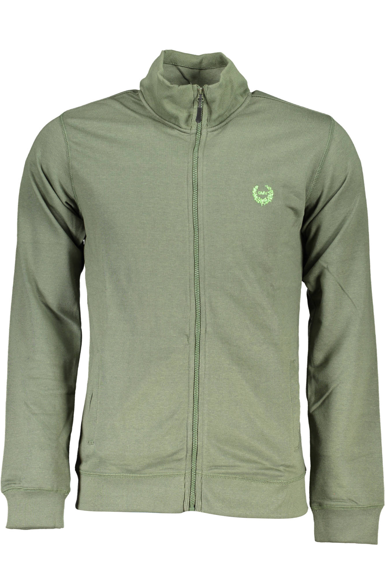 GIAN MARCO VENTURI FELPA CON ZIP UOMO VERDE