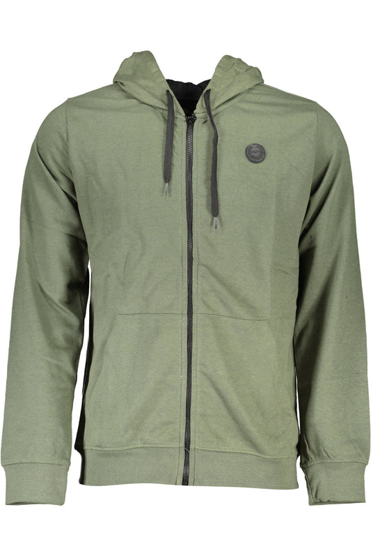 GIAN MARCO VENTURI FELPA CON ZIP UOMO VERDE