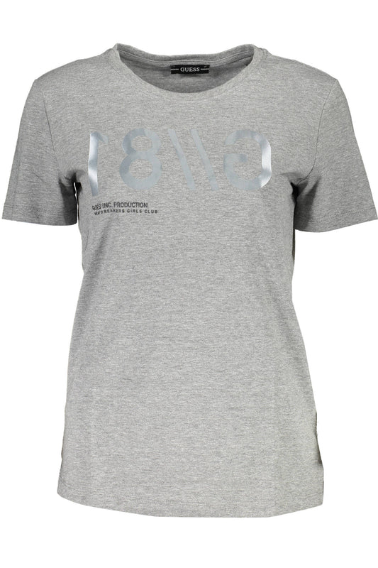 GUESS JEANS T-SHIRT MANICHE CORTE DONNA GRIGIO