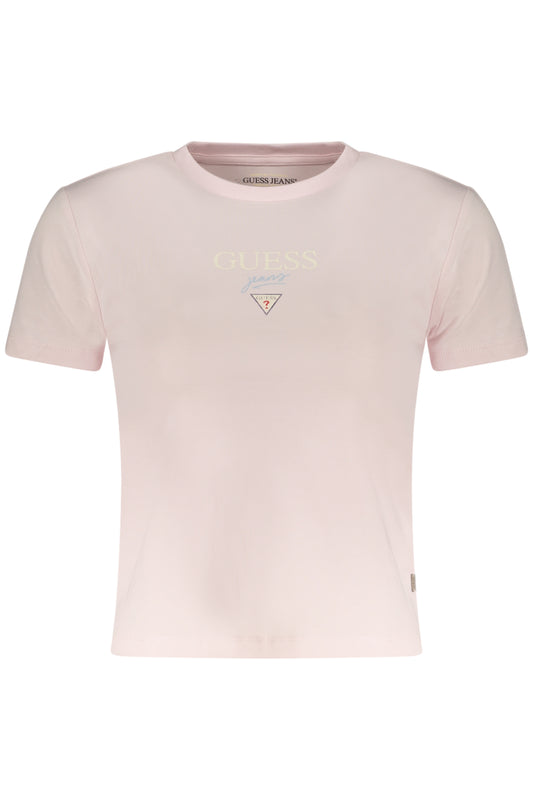 GUESS JEANS T-SHIRT MANICHE CORTE DONNA ROSA