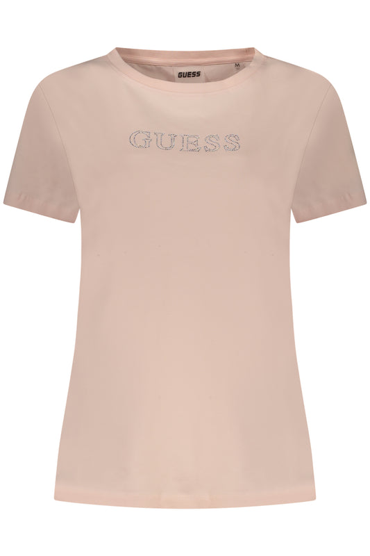 GUESS JEANS T-SHIRT MANICHE CORTE DONNA ROSA