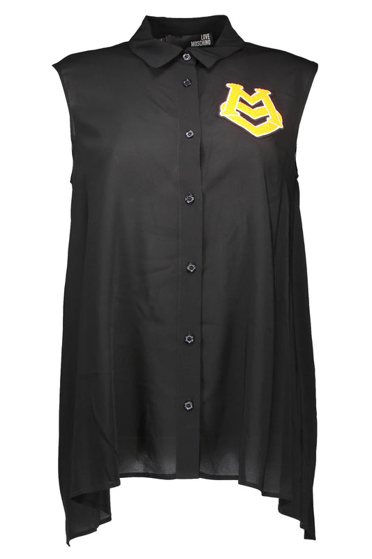 LOVE MOSCHINO CAMICIA SENZA MANICHE DONNA NERO