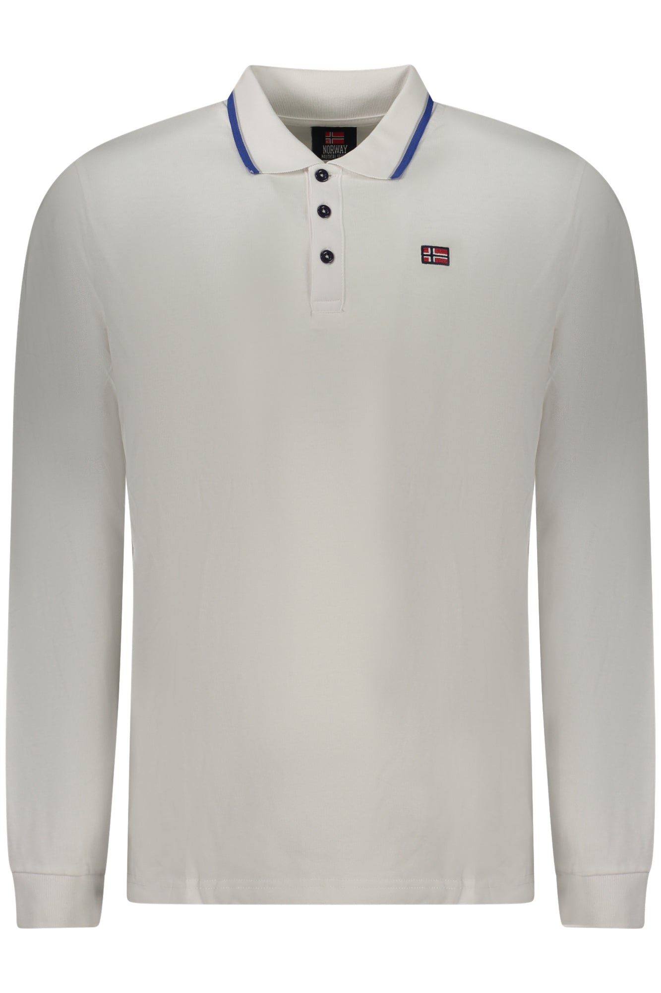 NORWAY 1963 POLO MANICHE LUNGHE UOMO BIANCO