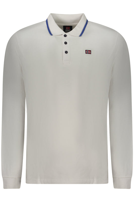 NORWAY 1963 POLO MANICHE LUNGHE UOMO BIANCO
