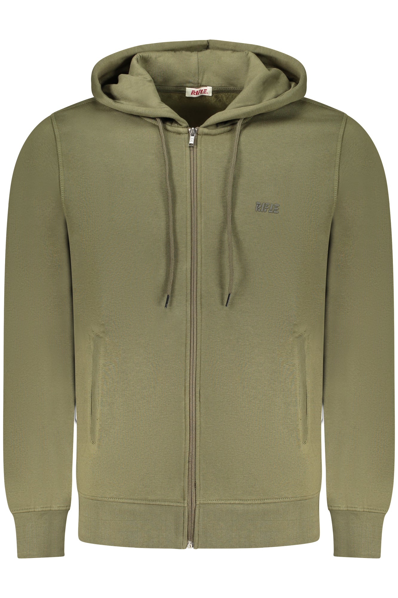 RIFLE FELPA CON ZIP UOMO VERDE