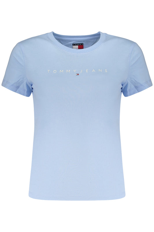 TOMMY HILFIGER T-SHIRT MANICHE CORTE DONNA AZZURRO