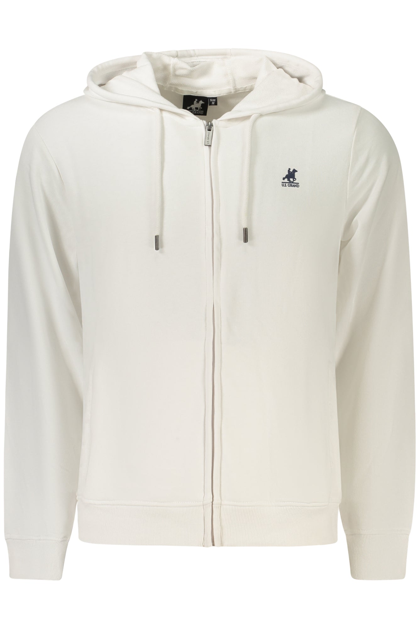 U.S. GRAND FELPA CON ZIP UOMO BIANCO