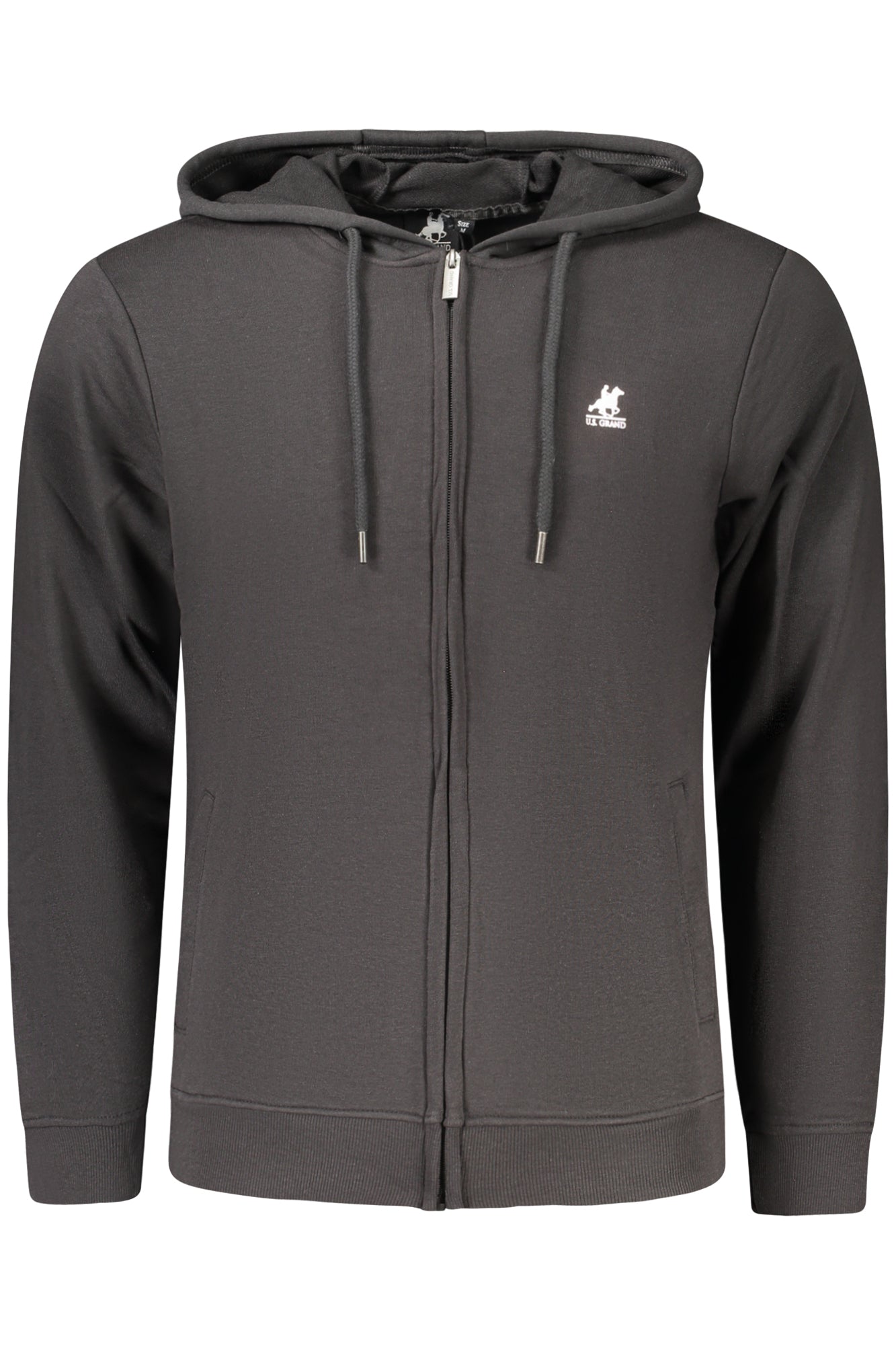 U.S. GRAND FELPA CON ZIP UOMO NERO