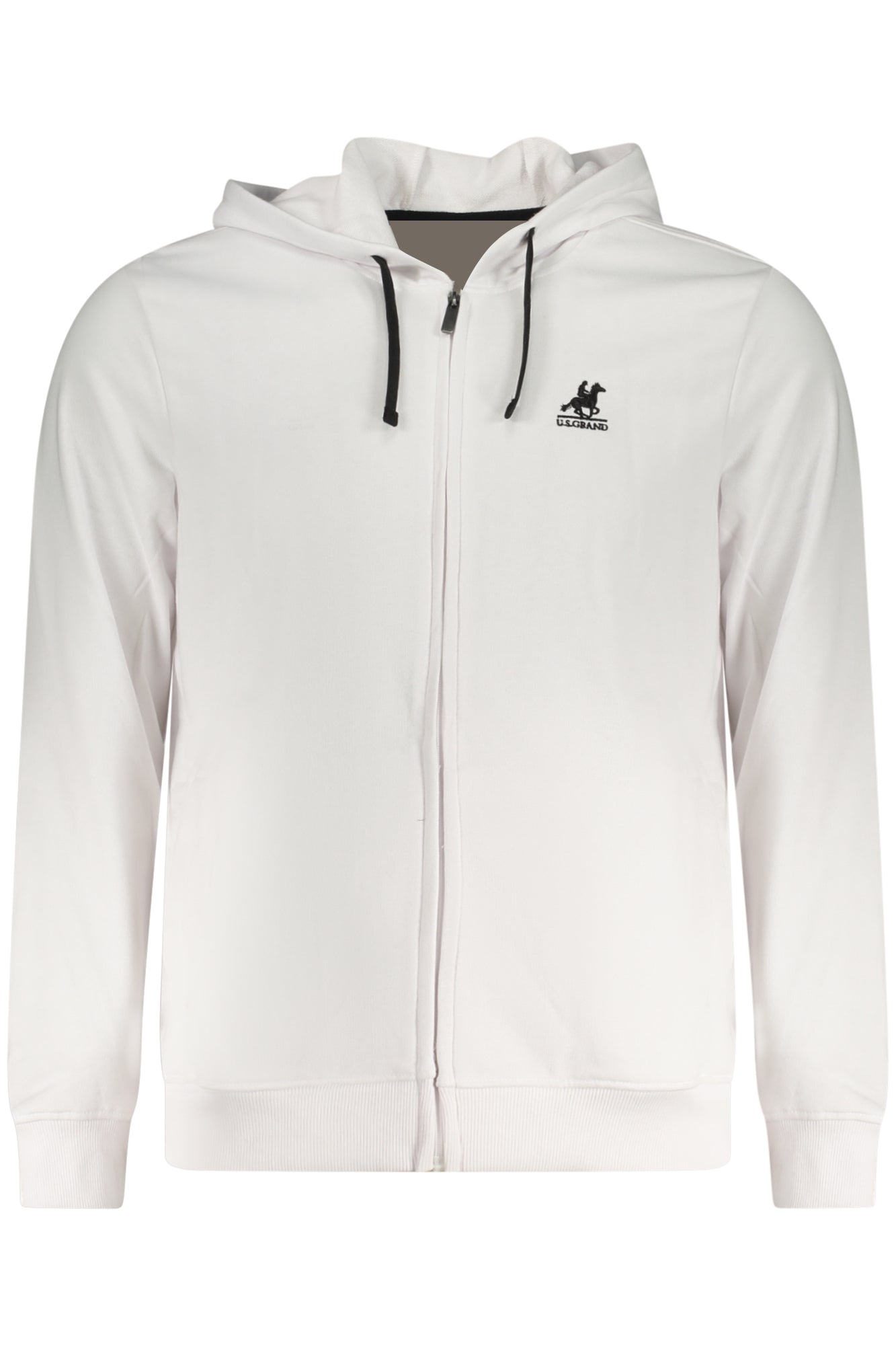 U.S. GRAND FELPA CON ZIP UOMO BIANCO
