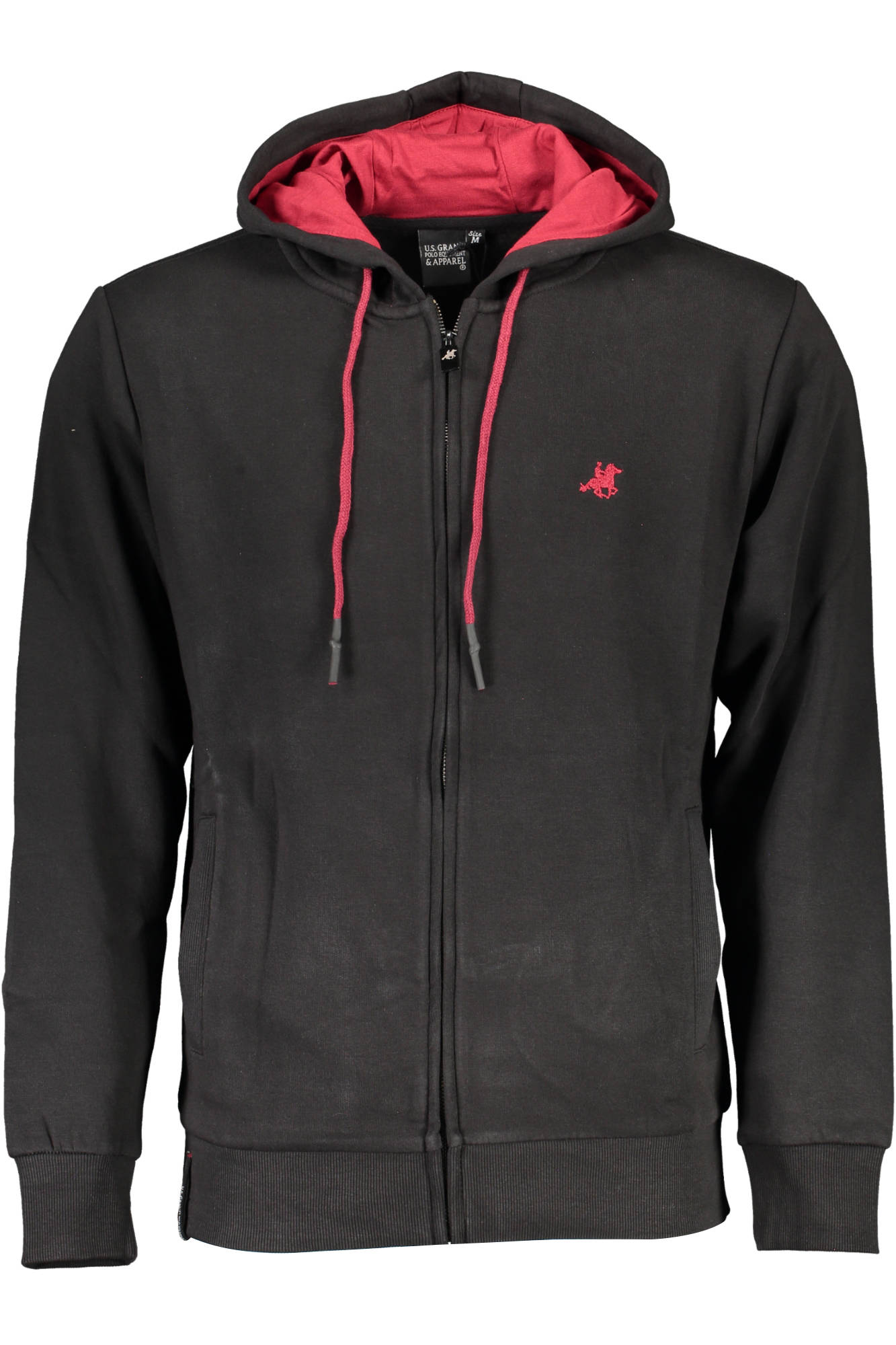 U.S. GRAND FELPA CON ZIP UOMO NERO