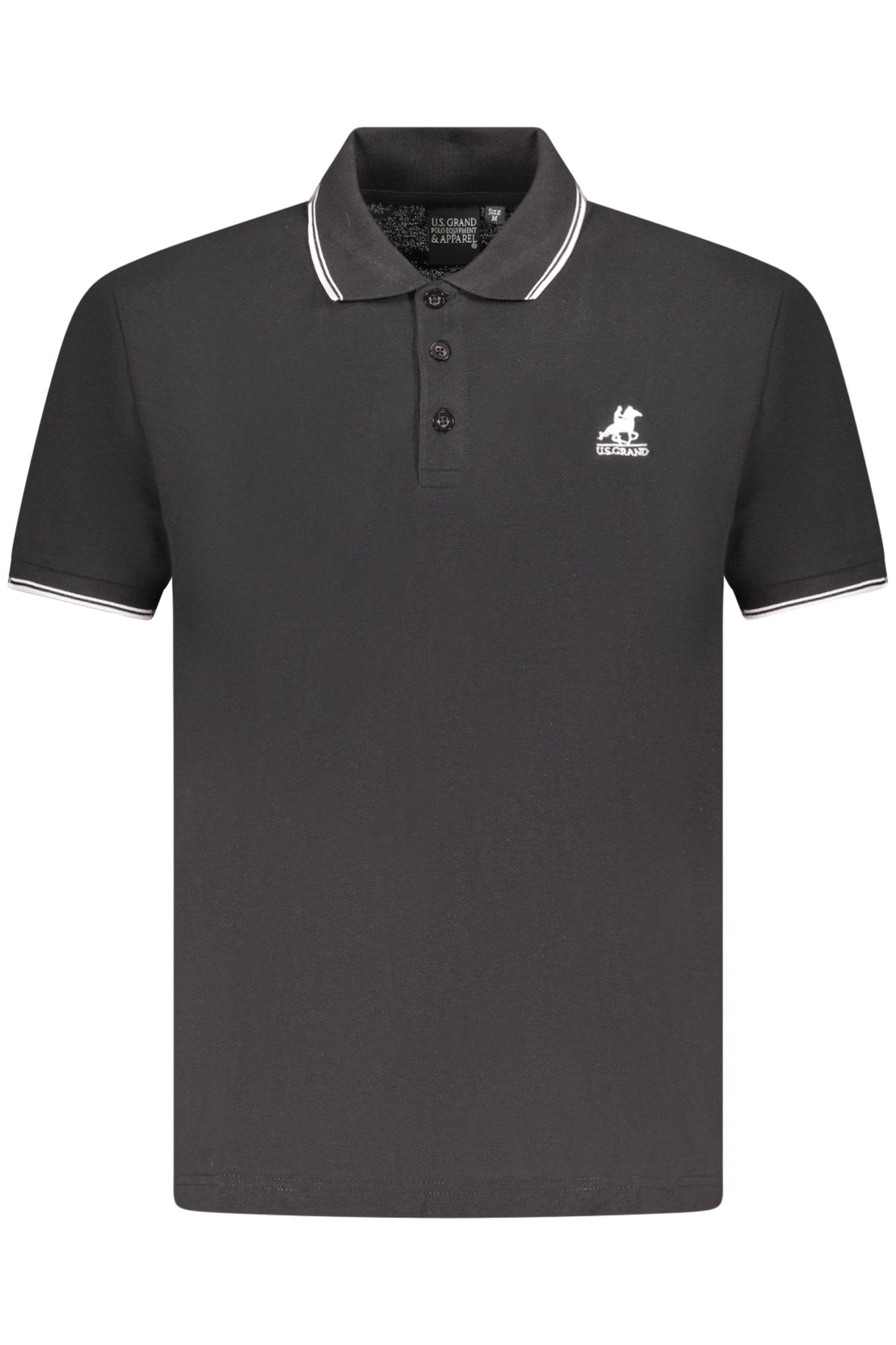 U.S. GRAND POLO MANICHE CORTE UOMO NERO